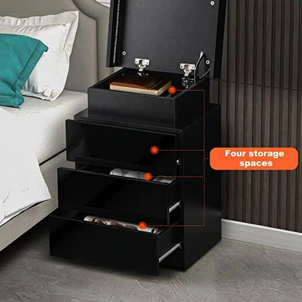 Modern Nightstand Set of 2 with 2 Drawers A178