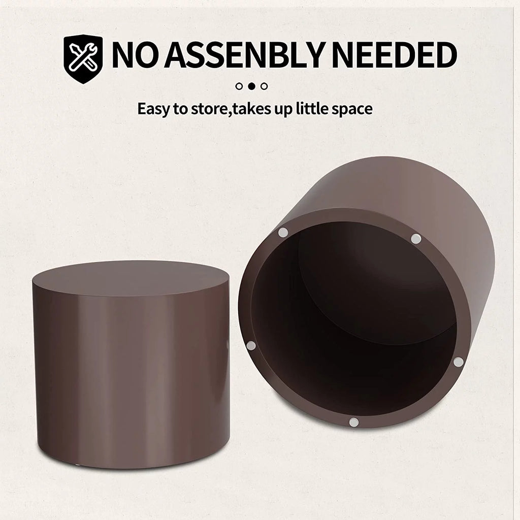Nesting Coffee Table Set of 2 Modern Circle Wood Side Table L3559