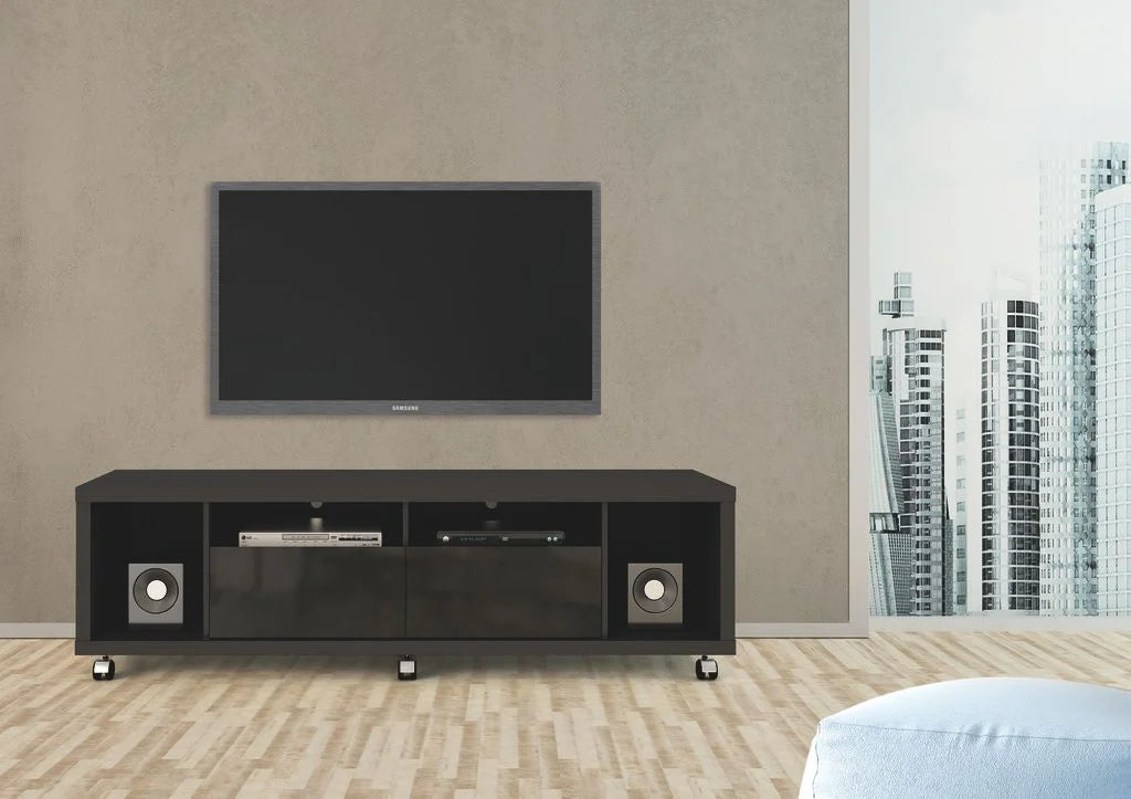 Black Gloss and Black Matte TV Stand U338