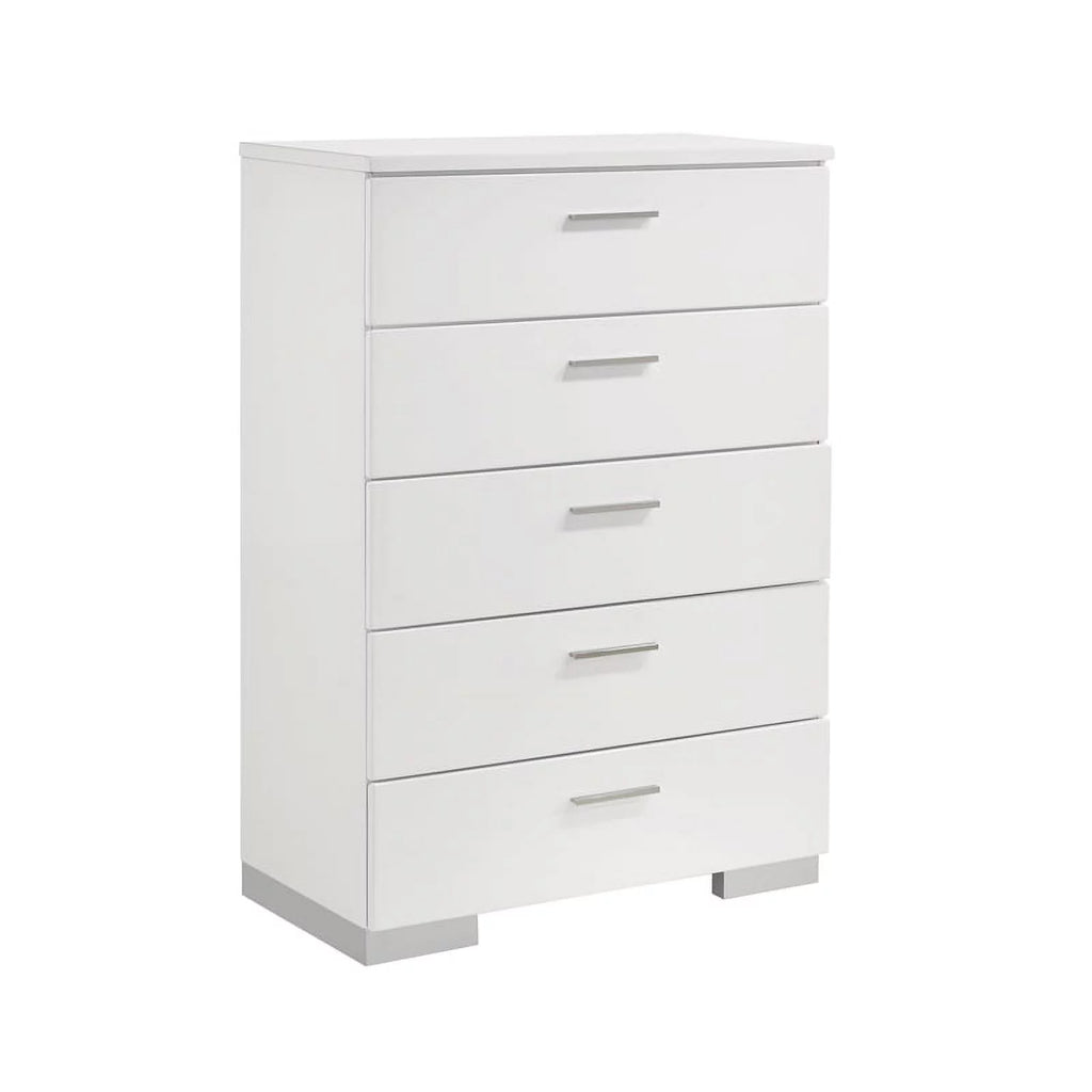 Queen Bedroom Set Glossy White V72870