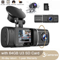 3 Channel 1080P Dash Cam with 64GB SD Card P410595