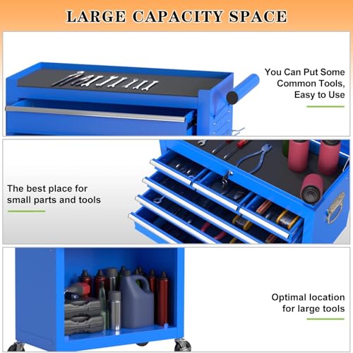 8 Drawer Rolling Tool Chest with Wheels and Lock E5716