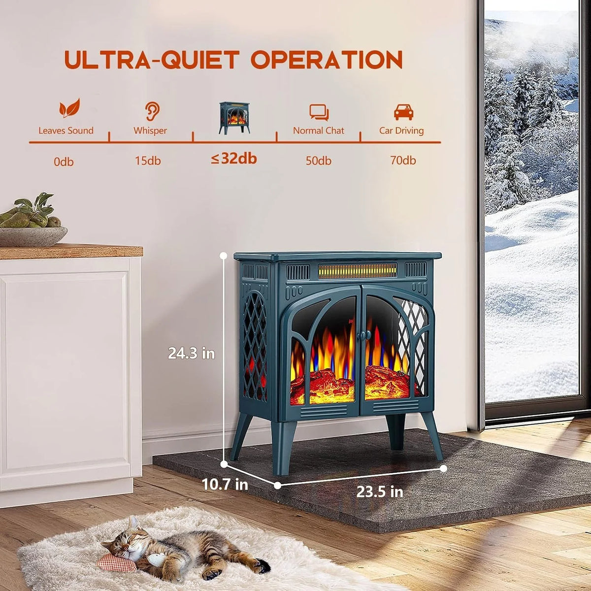 3D Infrared Electric Fireplace Stove C15427