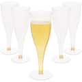 4.5 oz Gold Glitter Disposable Champagne Flutes Q43967