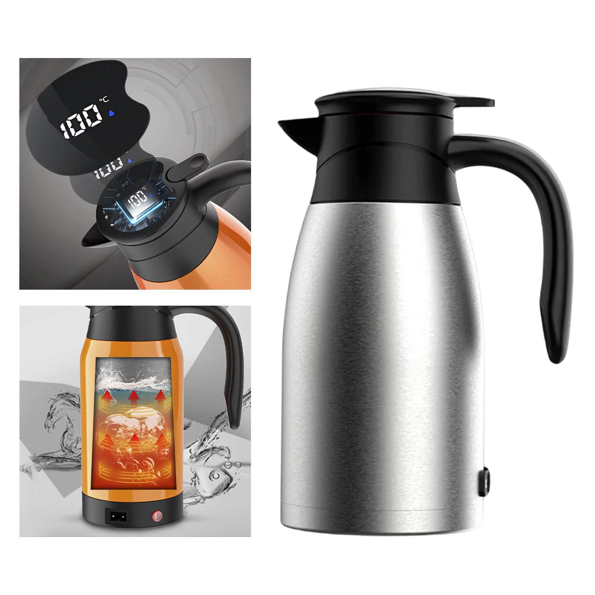 12V 1400ml Stainless Steel Car Kettle F57536