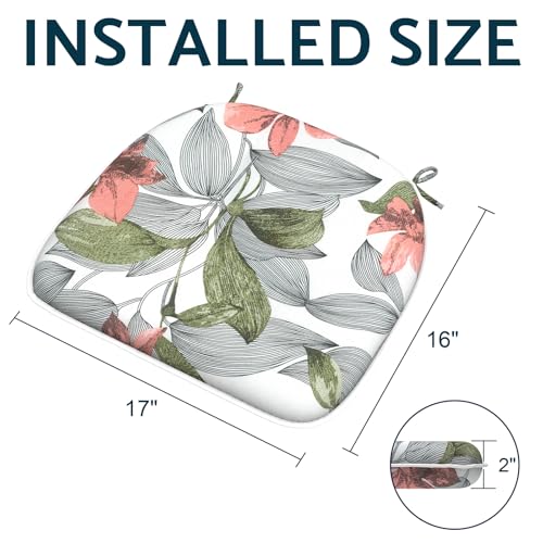 16x17 Inch Flower Blue Set of 4 Chair Cushions F96752