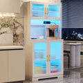 67" White LED Storage Cabinet with Charging Station G689596