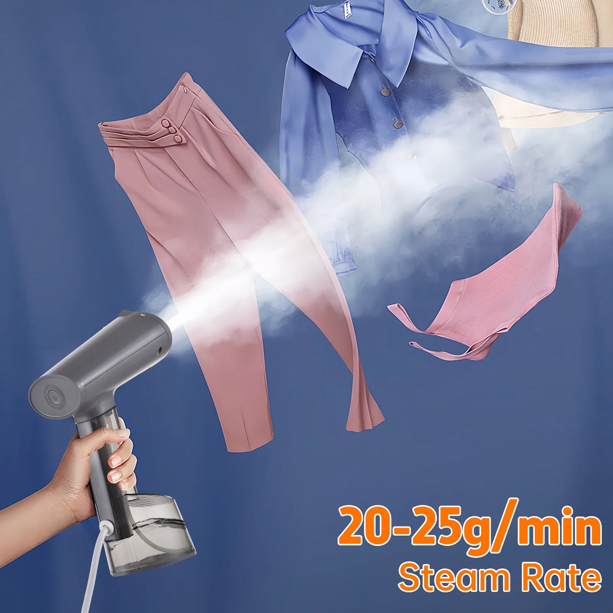 Portable Fabric Steamer with Brush G98461