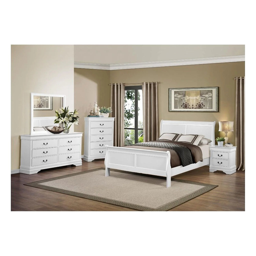White Six Drawer Solid Wood Dresser L492
