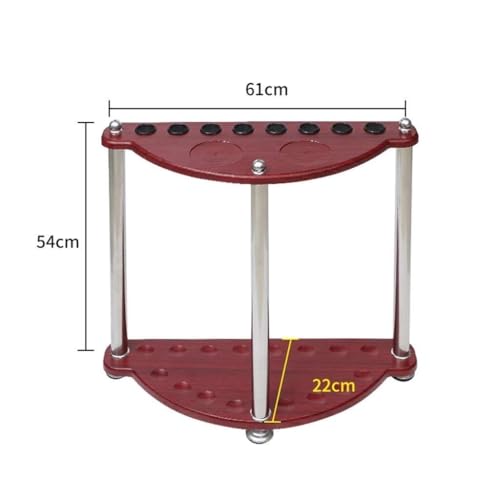 Wall-Mounted Wooden Pool Cue Rack for 8 Cues S838