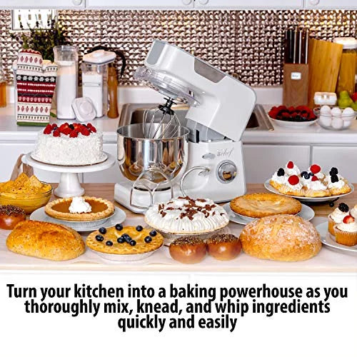 550W 8-Speed Kitchen Stand Mixer with Stainless Steel Bowl O13540