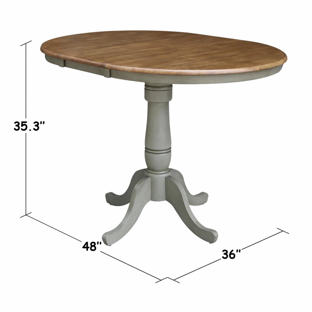 36" Round Top Pedestal Table with 12" Leaf U6362