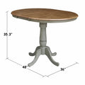 36" Round Top Pedestal Table with 12" Leaf U6362