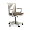 23 Inch Antique White Swivel Home Office Chair K514333