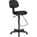Black Fabric Chair with Footrest P7931