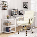 White Ergonomic Faux Leather Office Chair with Wheels and Arms F1626