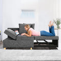 Black Convertible Sofa Bed Chair with 2 Pillows A35609
