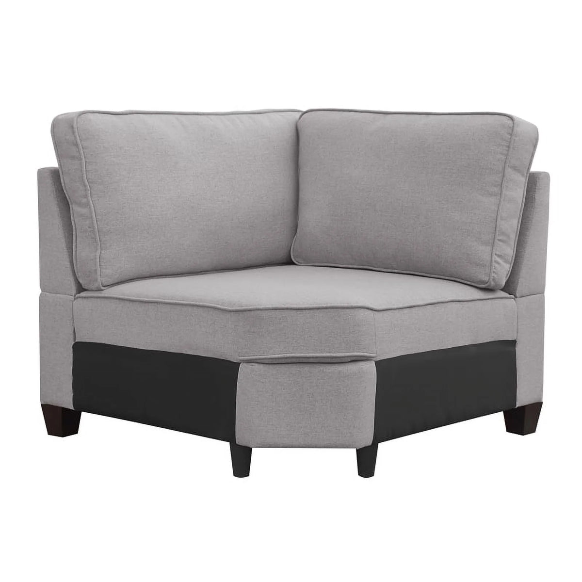 Light Gray 6-PC Fabric Modular Sectional Sofa with Ottoman O866