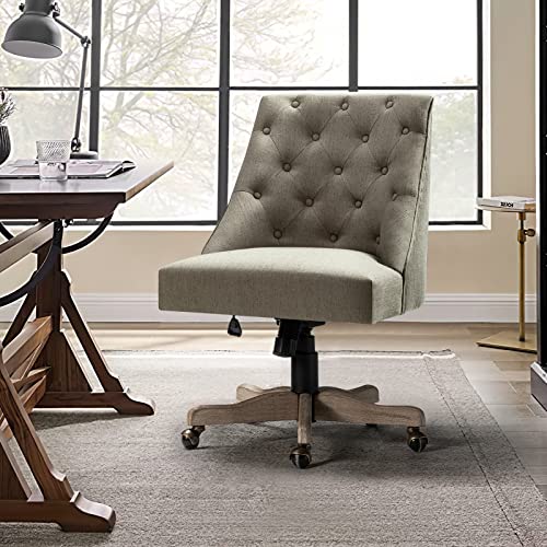 Beige Tufted Upholstered Home Office Chair S339588