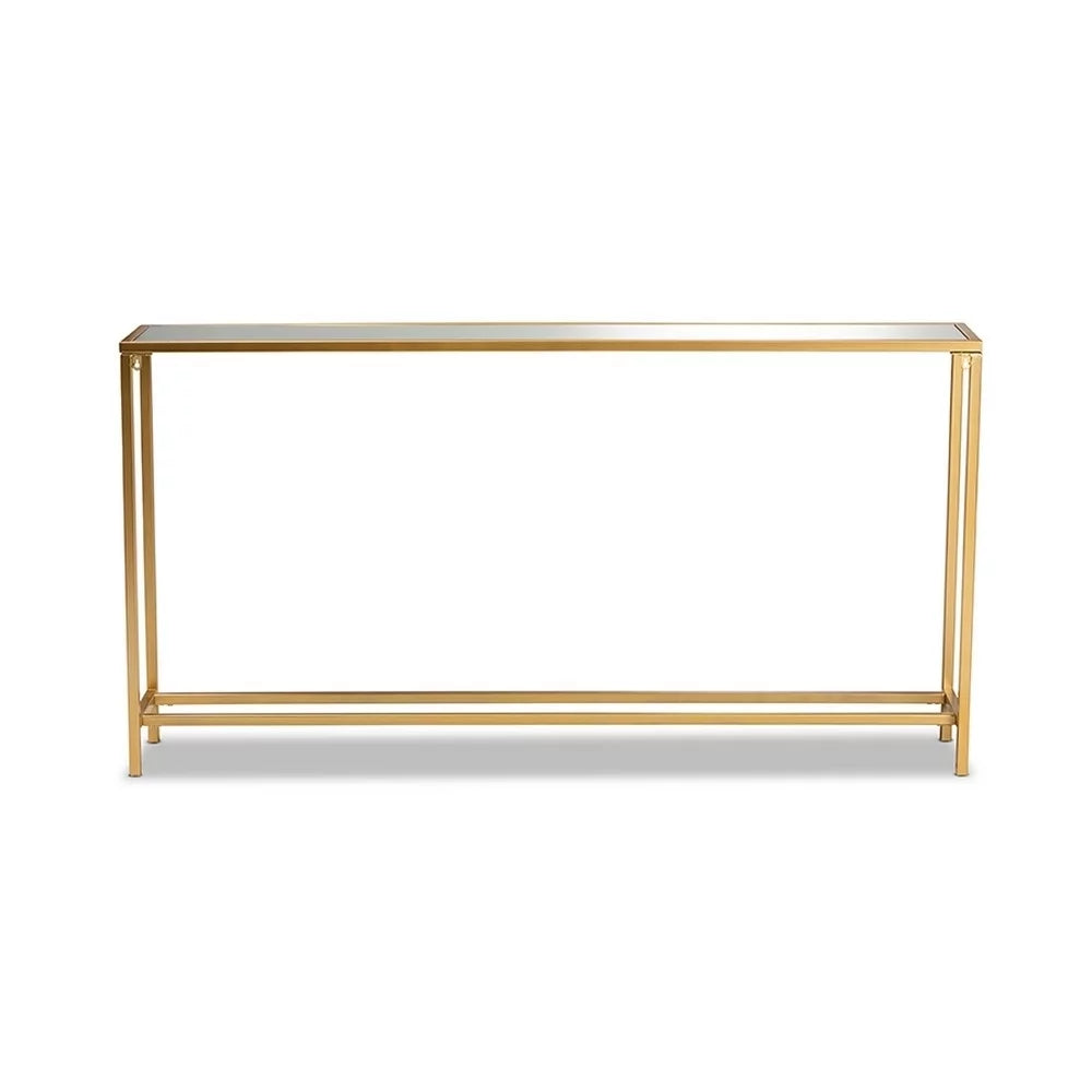 Gold Mirrored Glass Console Table R679990