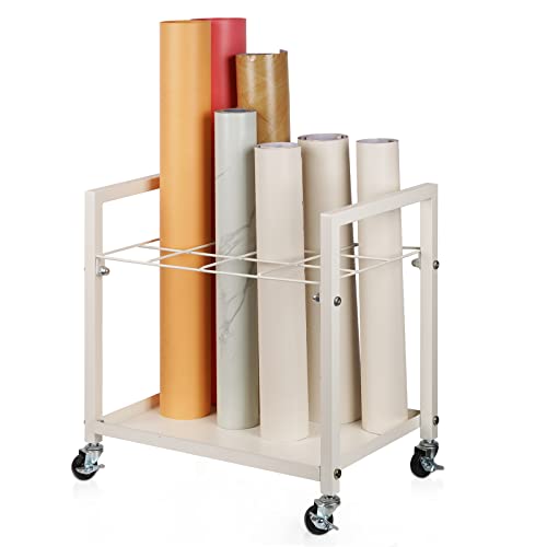 Metal Blueprint Storage Cart with Wheels 20 Slots J528