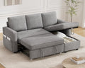 Dark Grey Sleeper Sofa Bed with Reversible Storage Chaise R94815