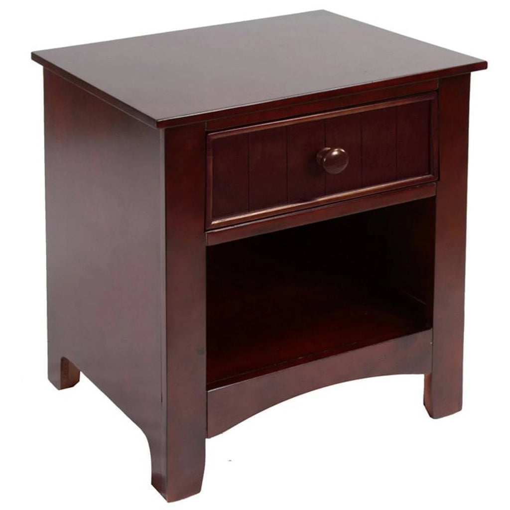 Solid Wood 1-Drawer Nightstand in Cherry I8623