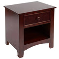 Solid Wood 1-Drawer Nightstand in Cherry I8623