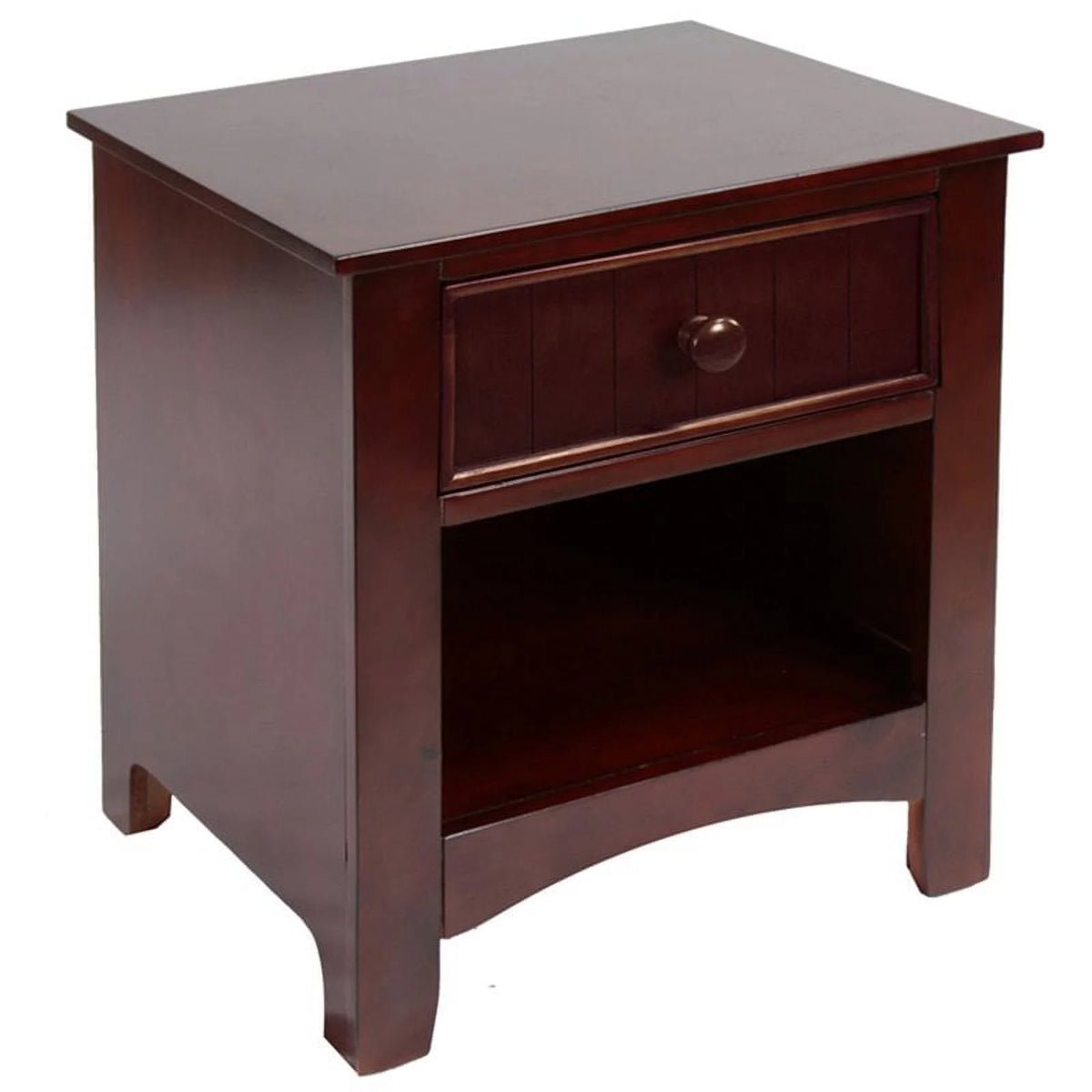 Solid Wood 1-Drawer Nightstand in Cherry I8623