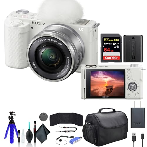 White Mirrorless Camera with 16-50mm Lens Z790265