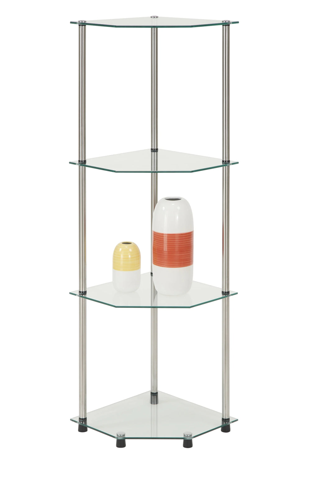 Glass 4 Tier Corner Shelf B671