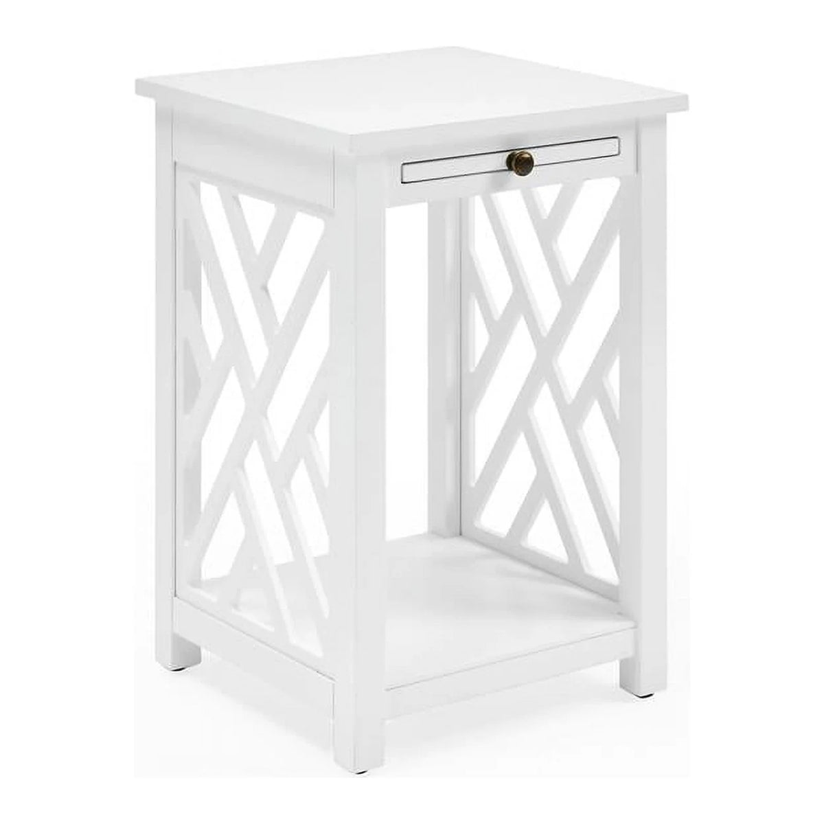 White Wood Coffee Table and Two End Tables D948443