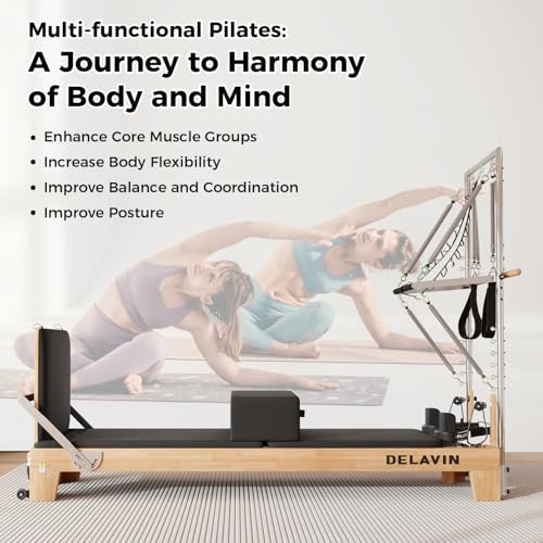 Pilates Reformer with Tower, Springs, Sitting Box and Jump Board J1001