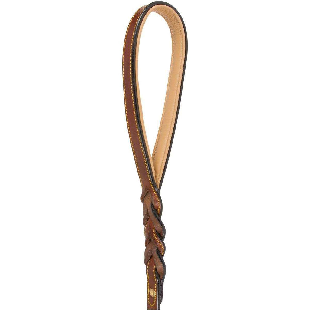 6 Foot Braided Leather Dog Leash with Traffic Handle P598