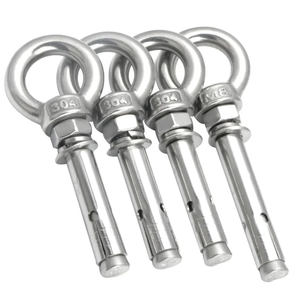 304 Stainless Steel Lifting Eye Bolt M8x70mm 2pcs M3939