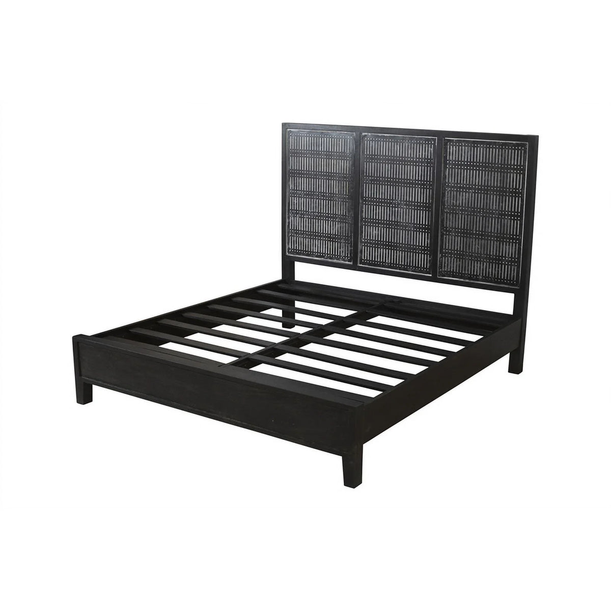 Solid Wood Eastern King Bed Antique Brown S87773