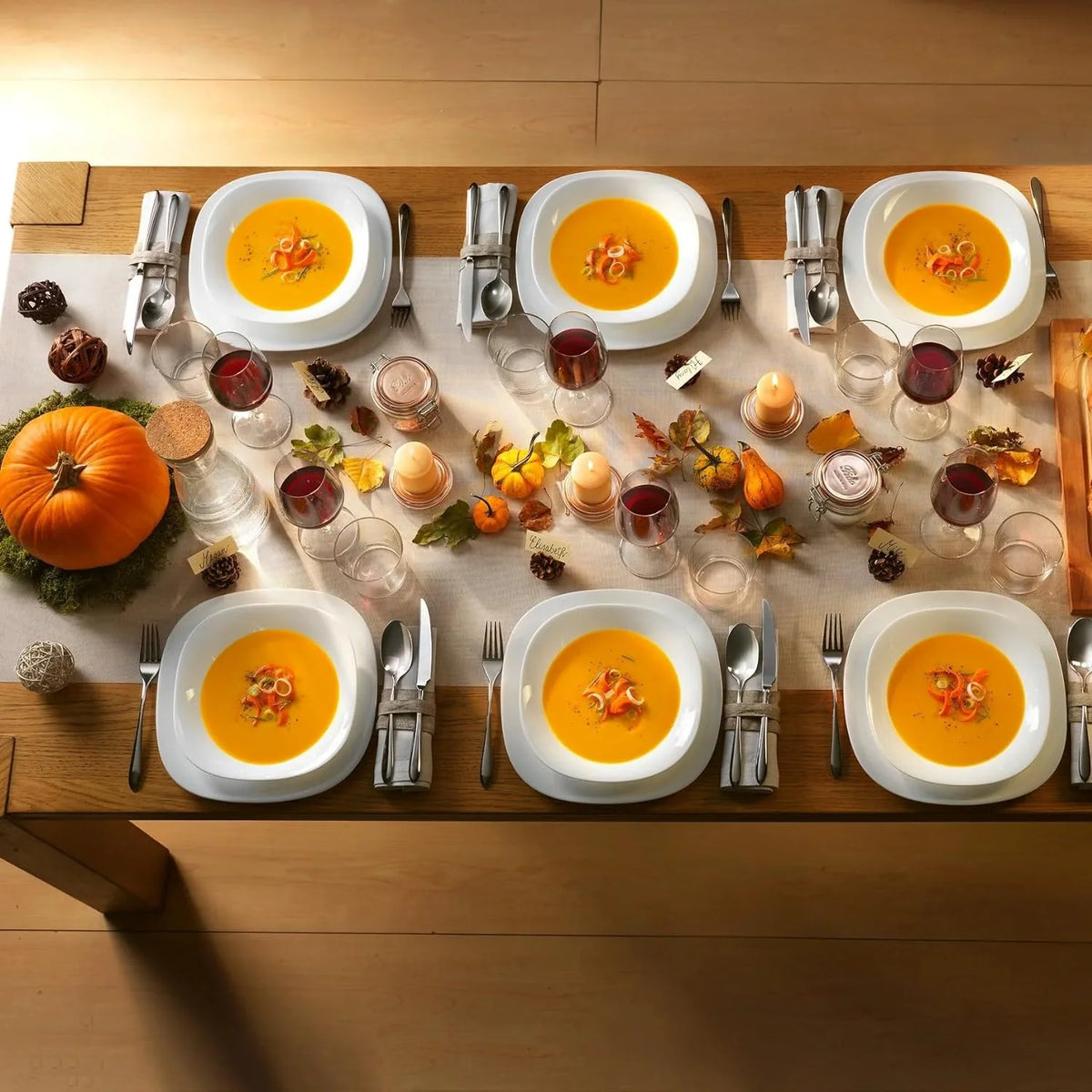 Set of 6 Tempered Opal Glass Dinner Plates D538645