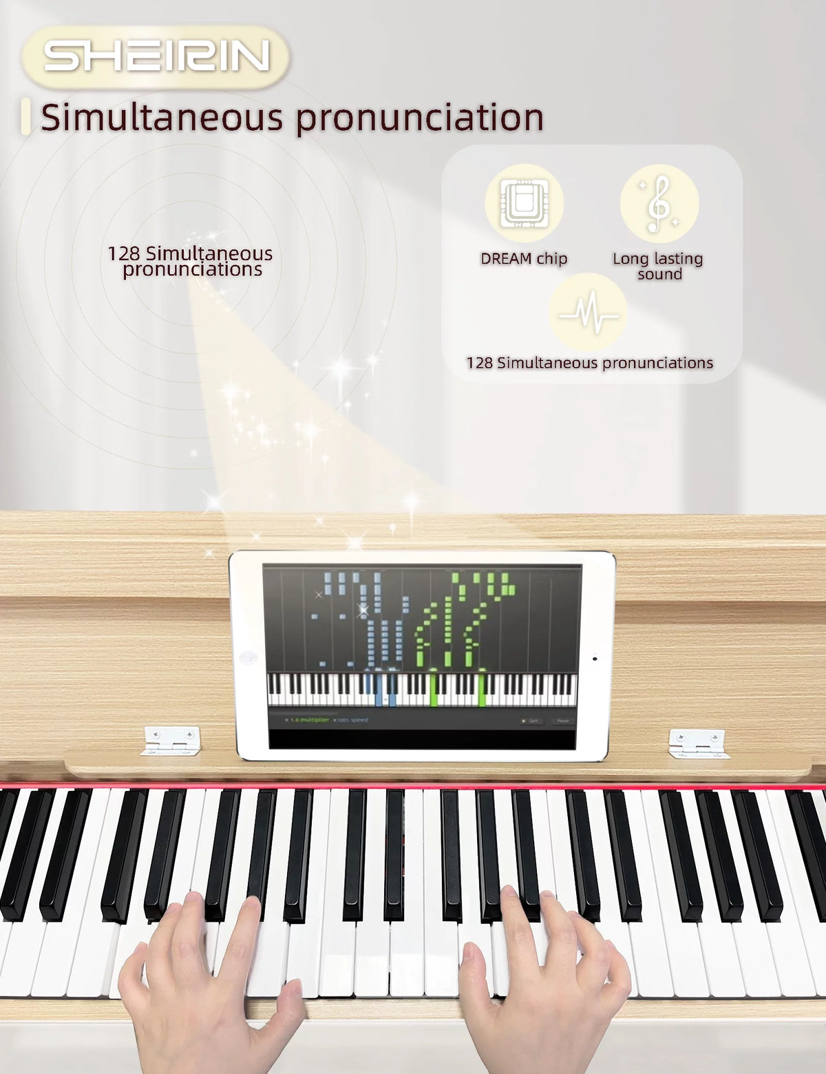 88 Key Weighted Digital Piano with Stand and Pedal J448122