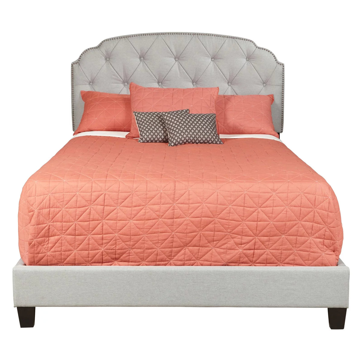 King All-In-One Shaped Corners Upholstered Bed N1858