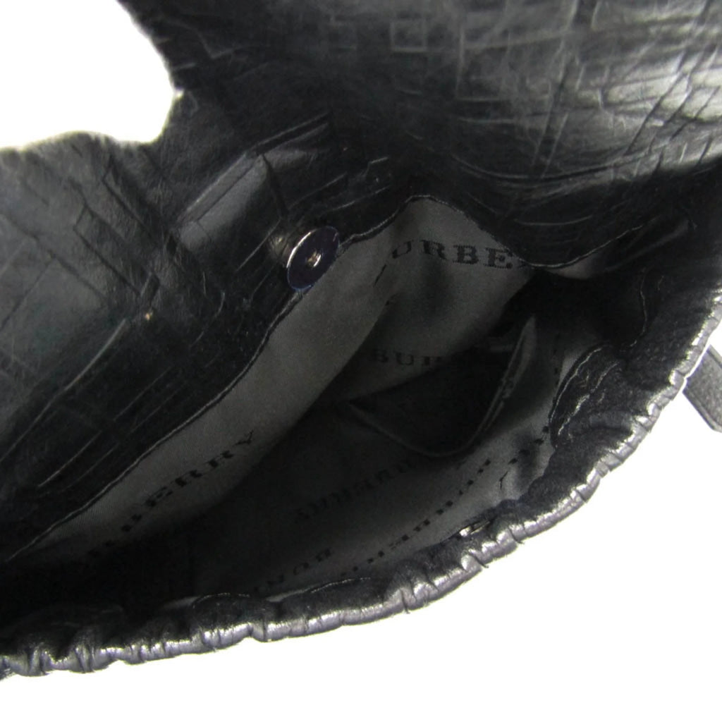 Pre-Owned Black Leather Shoulder Bag I229