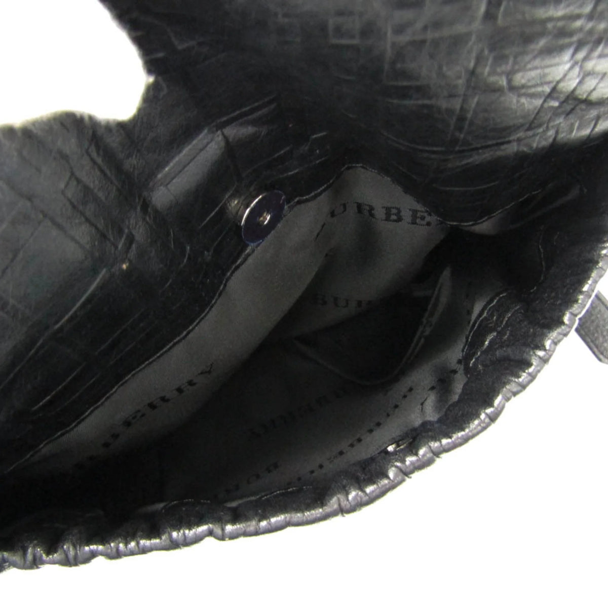 Pre-Owned Black Leather Shoulder Bag I229
