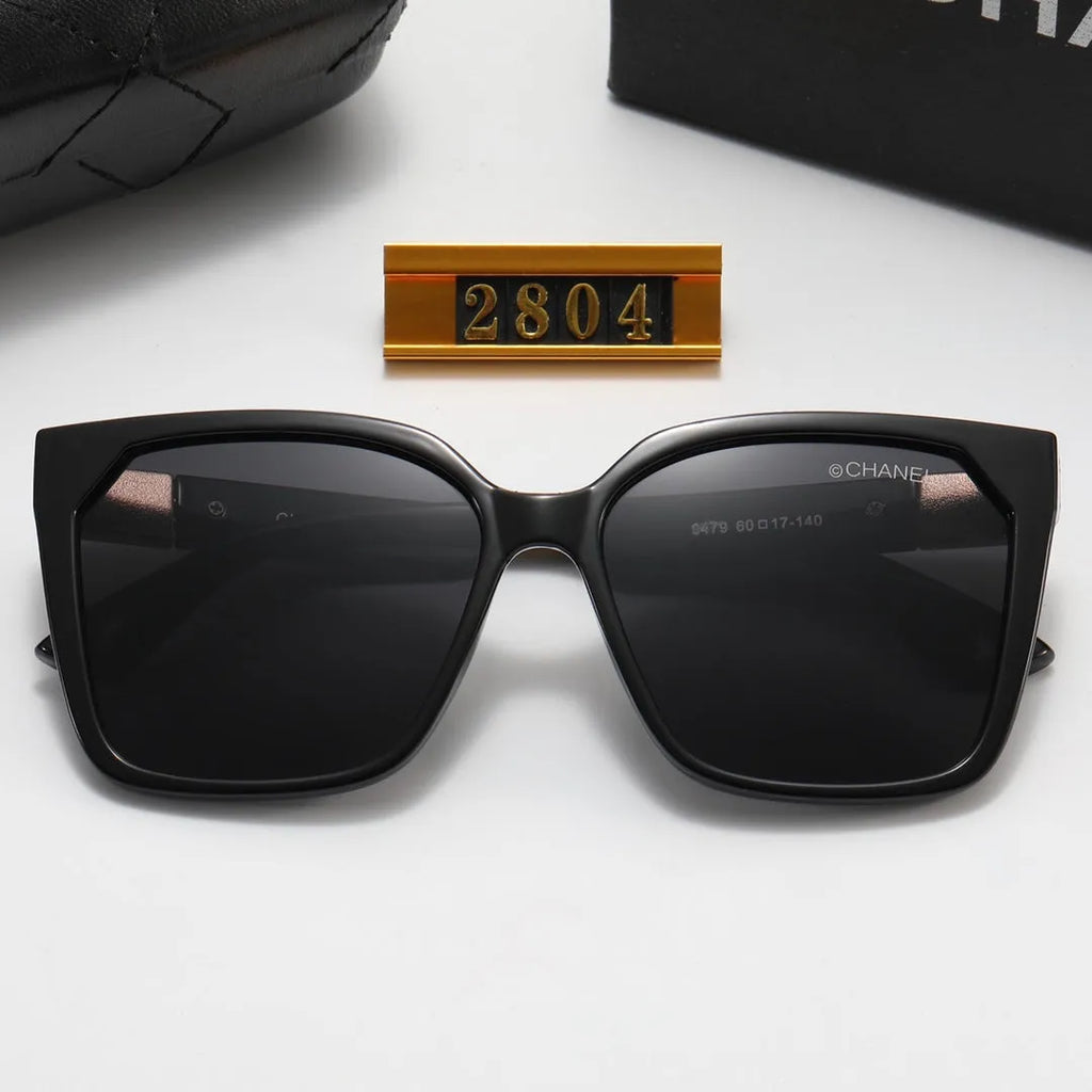 Square Double C Corrugated Temple Polarized Sunglasses E766