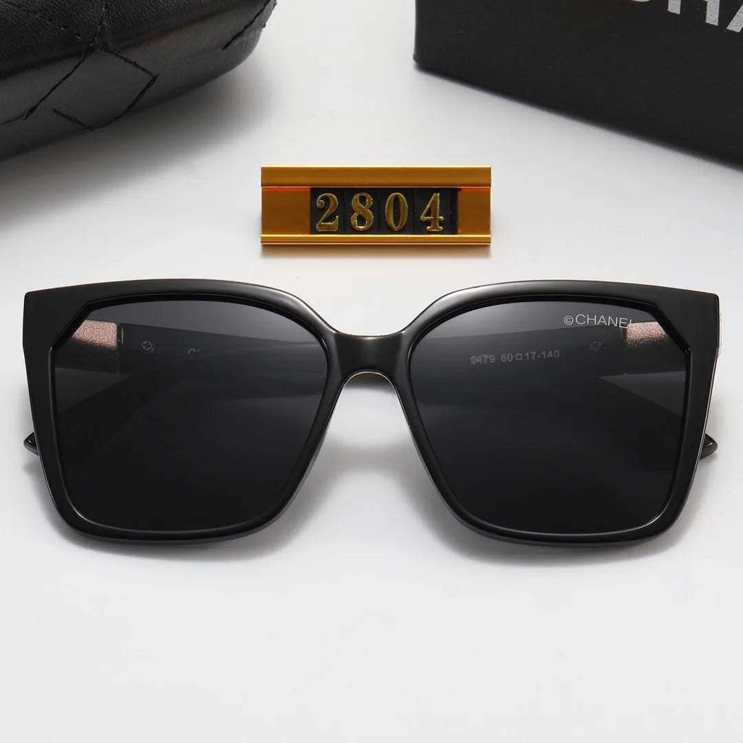 Square Double C Corrugated Temple Polarized Sunglasses E766