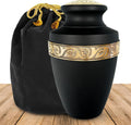 Black Large Adult Urn with Velvet Bag F84298