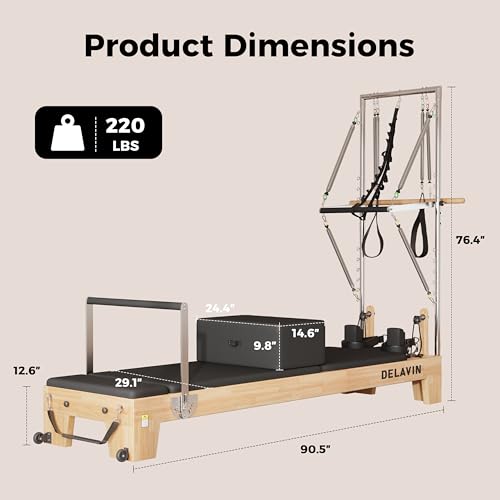 Pilates Reformer with Tower, Springs, Sitting Box and Jump Board J1001