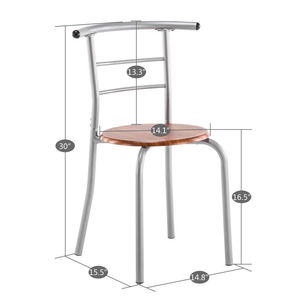 3-Piece Wooden Round Table & Chair Set U921377