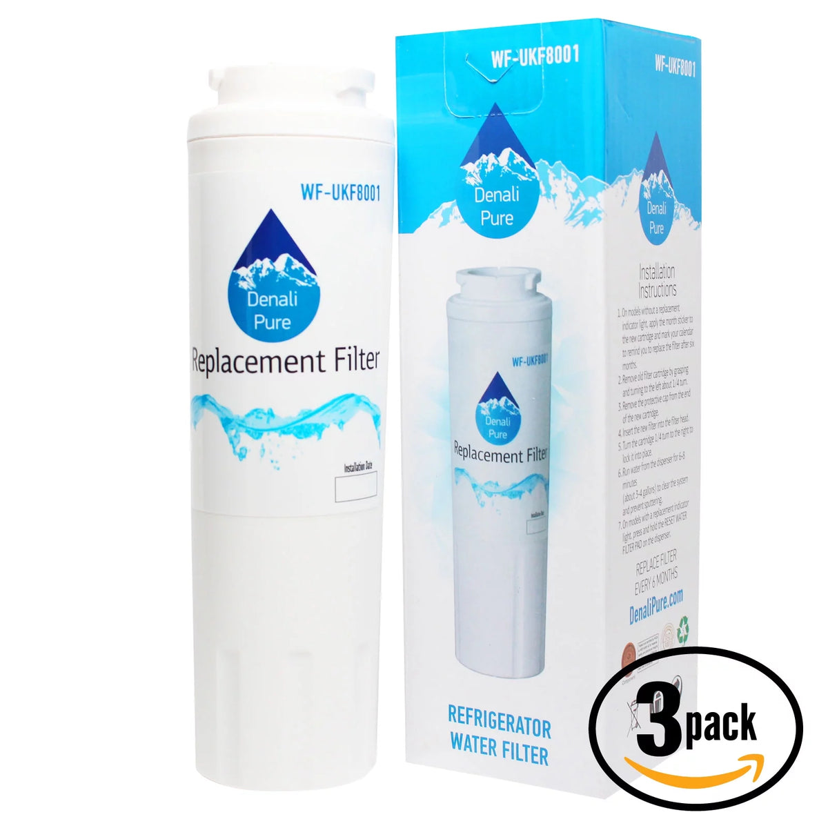 3-Pack Refrigerator Water Filter Cartridge R12134