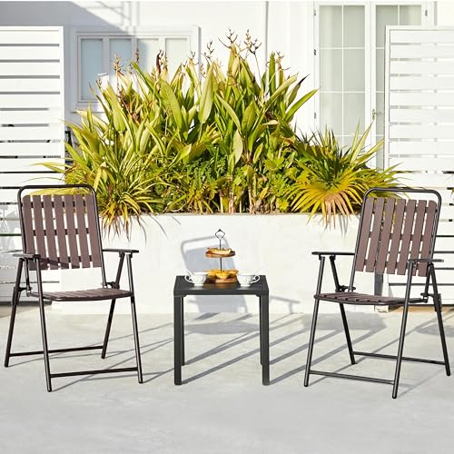Folding Patio Chair Set of 4 Black E754
