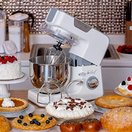 550W 8-Speed Kitchen Stand Mixer with Stainless Steel Bowl O13540