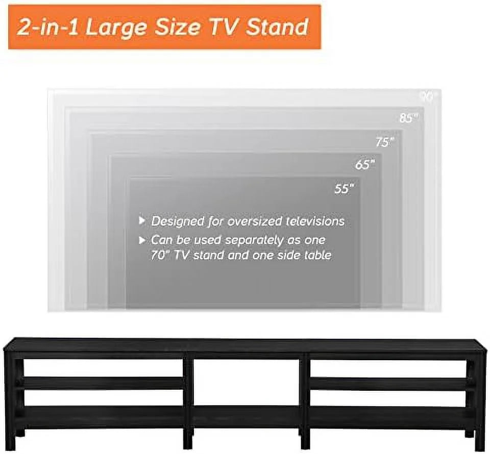Black TV Stand with 16 Color LED up to 75 Inches T271563